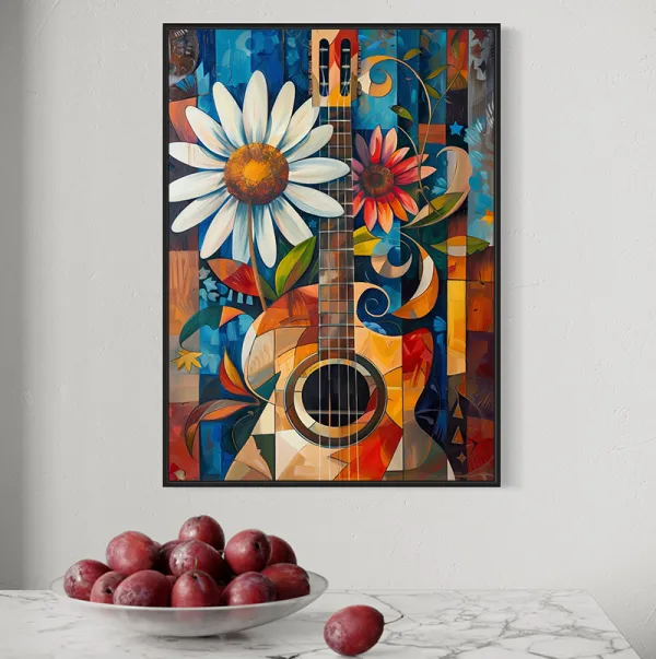 Gitara wśród kwiatów