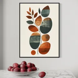 Brązowe kamienie wśród liści