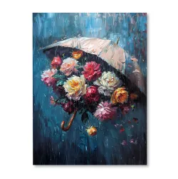 Kwiaty pod parasolem