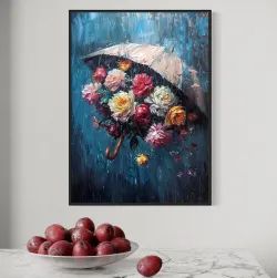 Kwiaty pod parasolem