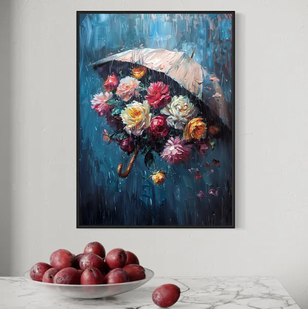 Kwiaty pod parasolem