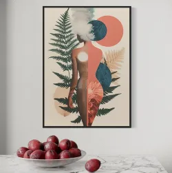 Kobieta wśród paproci