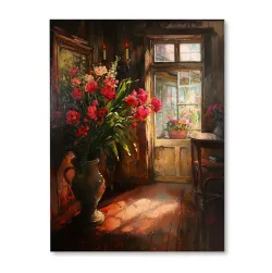 Wazon z kwiatami w salonie