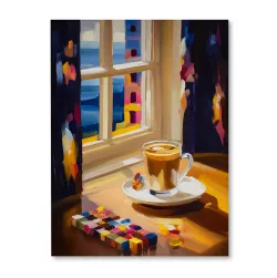 Poranne latte przy oknie