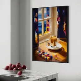 Poranne latte przy oknie