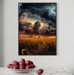 Burza nad polem słoneczników