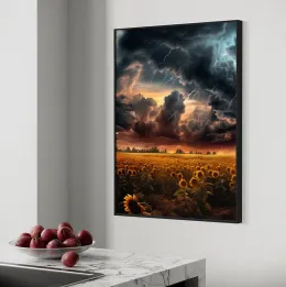 Burza nad polem słoneczników