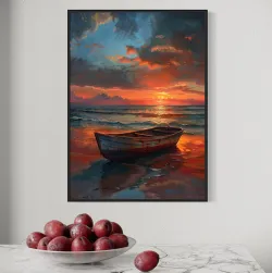 Łódź w blasku zachodzącego...