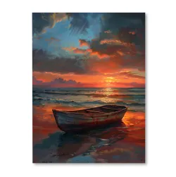 Łódź w blasku zachodzącego...