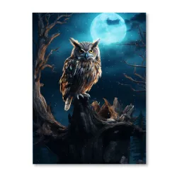 Sowa w blasku księżyca