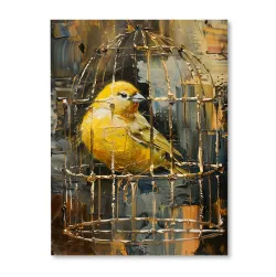 Żółty ptak w klatce