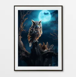 Owl in Moon Light