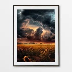 Storm Over The Sunflower Field